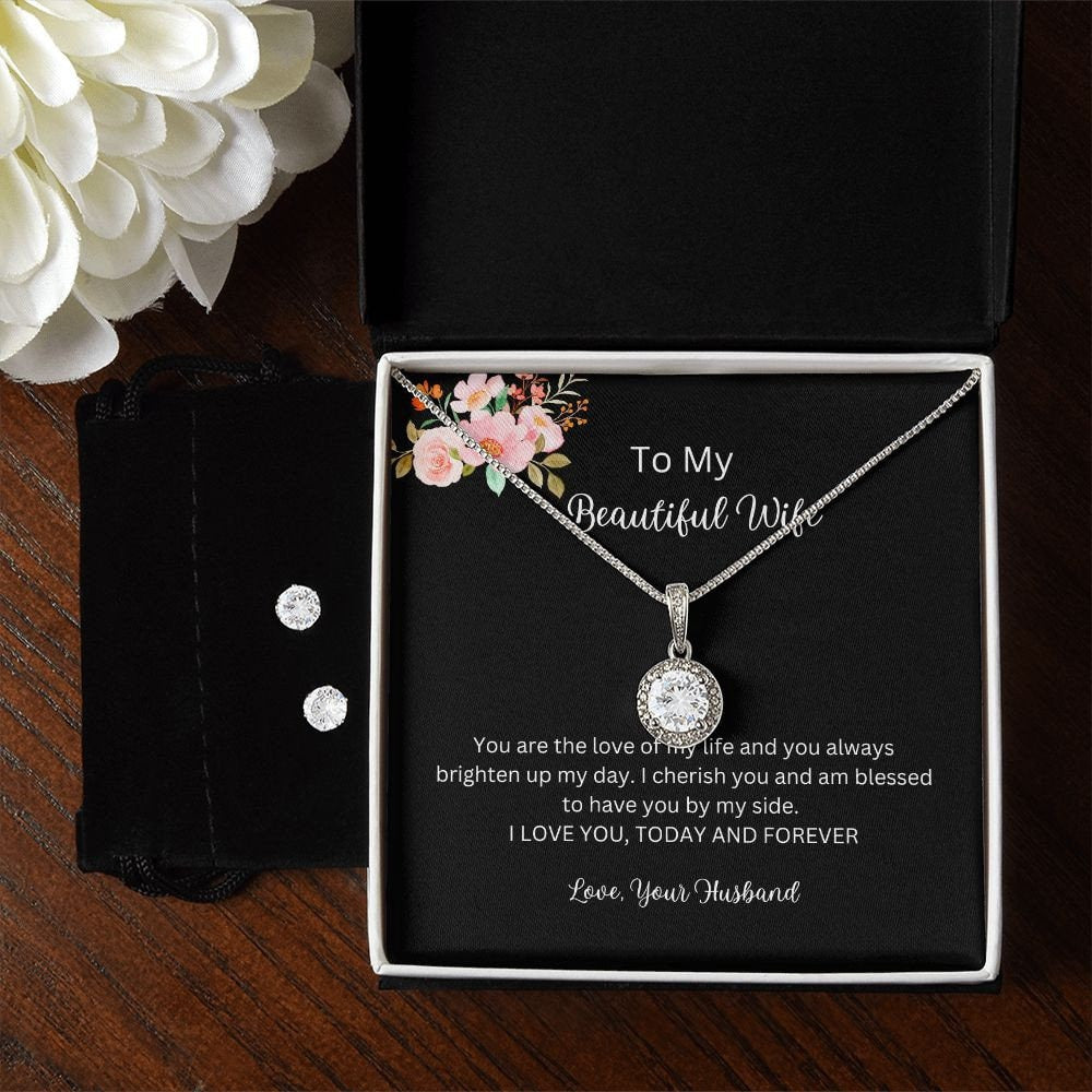 To My Wife Necklace and Earring Bundle