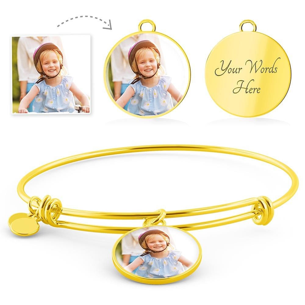 Girlfriend Personalized Photo Bangle w/ Message Card