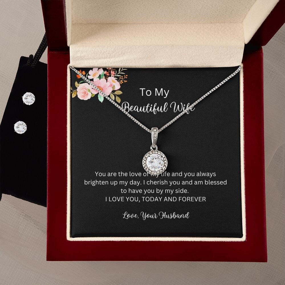 To My Wife Necklace and Earring Bundle