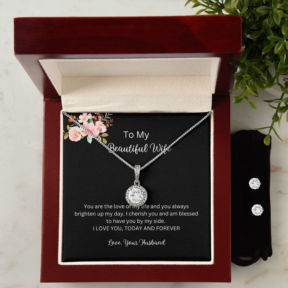 To My Wife Necklace and Earring Bundle