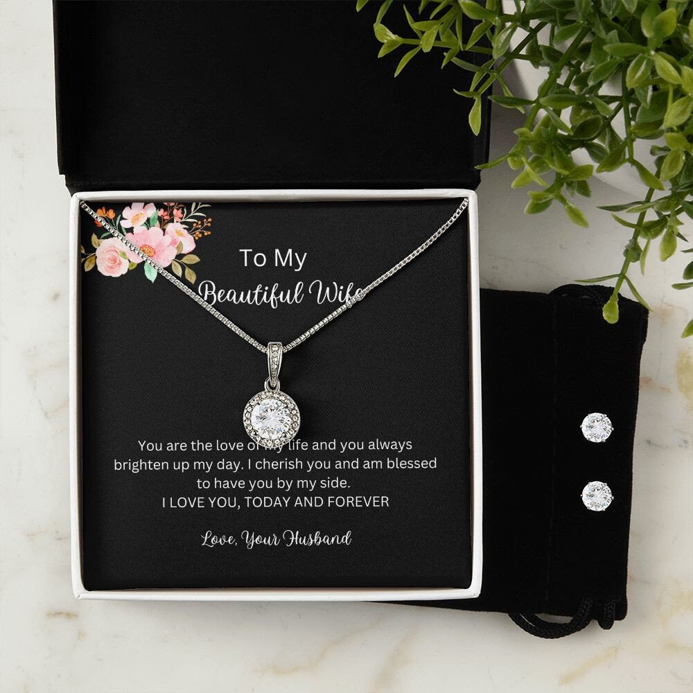 To My Wife Necklace and Earring Bundle