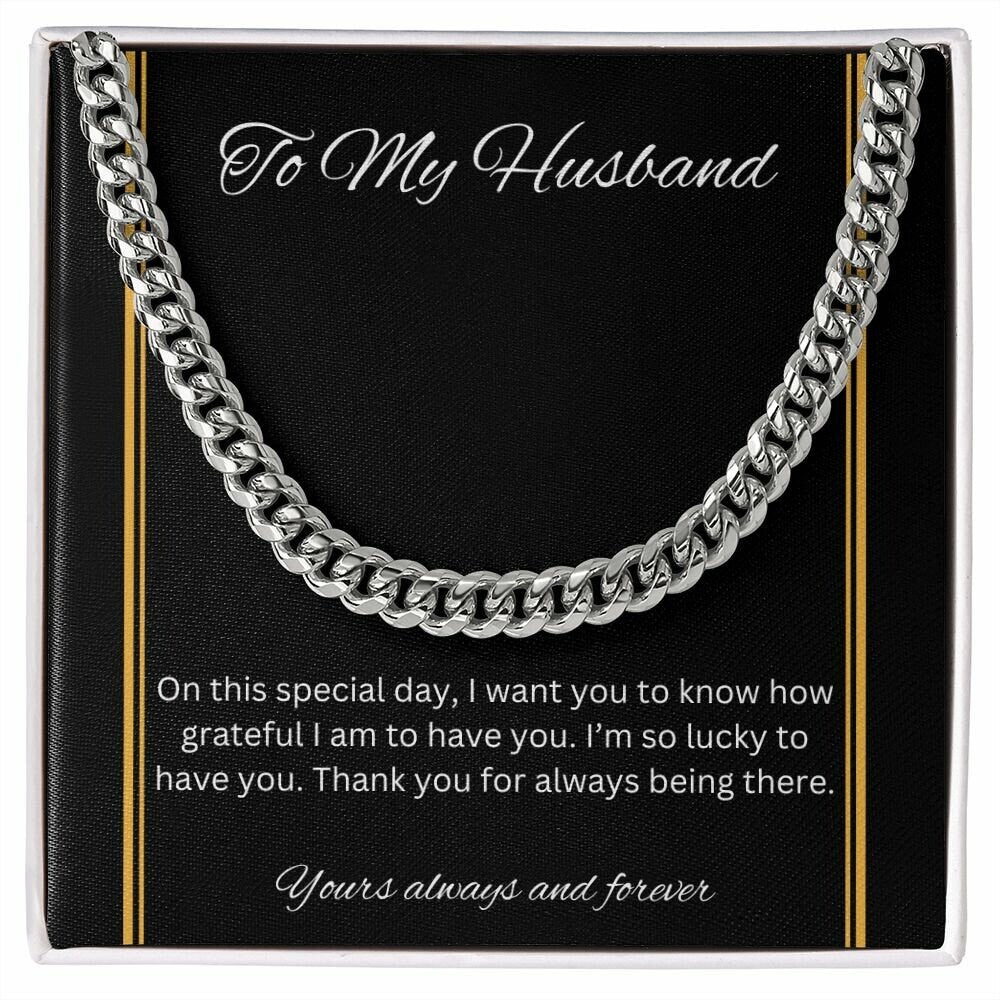 To My Husband Cuban Link Chain